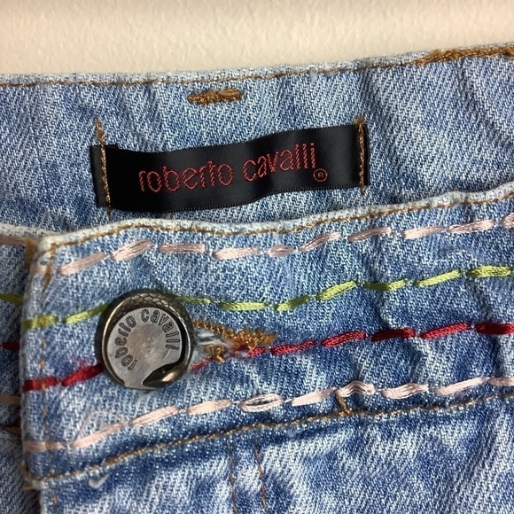 ROBERTO CAVALLI VINTAGE 90s EMBROIDERED BOHO JEANS - Picture 4 of 14
